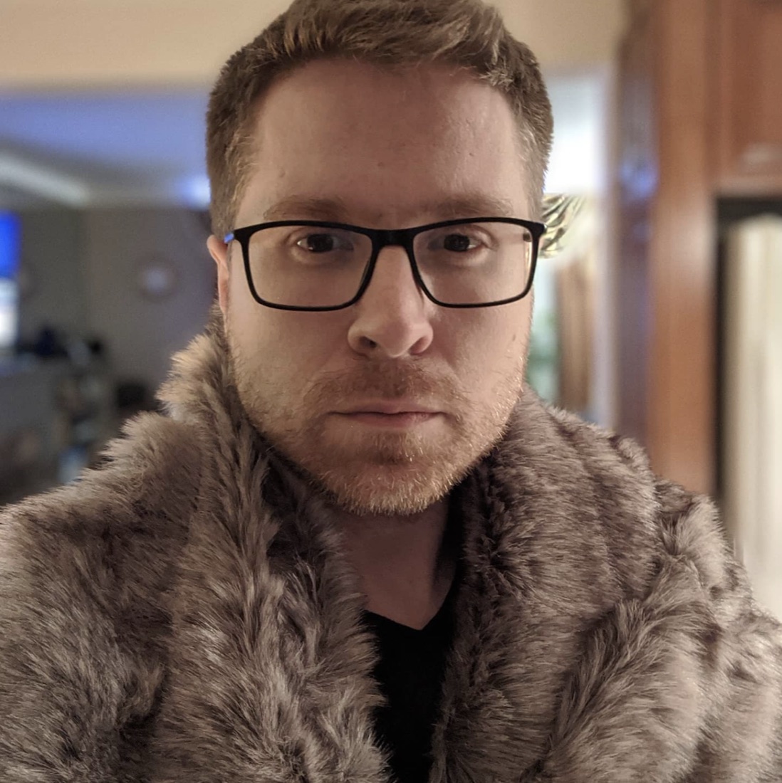 Liam Martin in a remarkably large fur coat